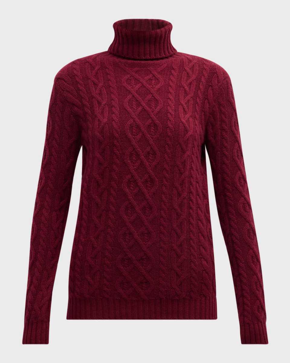 Cashmere Cable-Knit Turtleneck