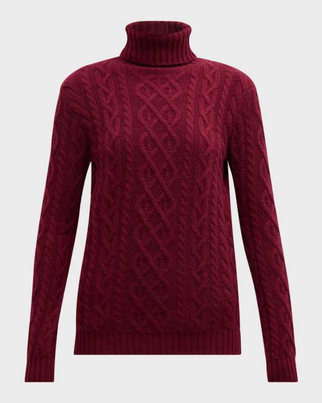 Cashmere Cable-Knit Turtleneck