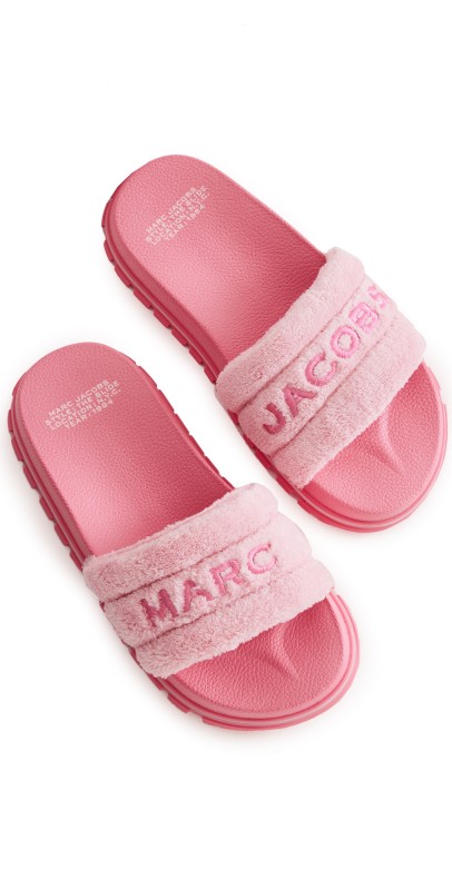Marc Jacobs The Terry Logo Slides Quartz Pink