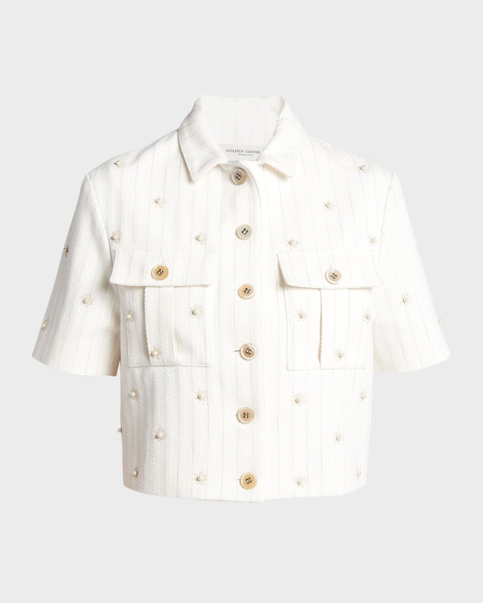 Journey Leandra Embellished Short-Sleeve Safari Jacket