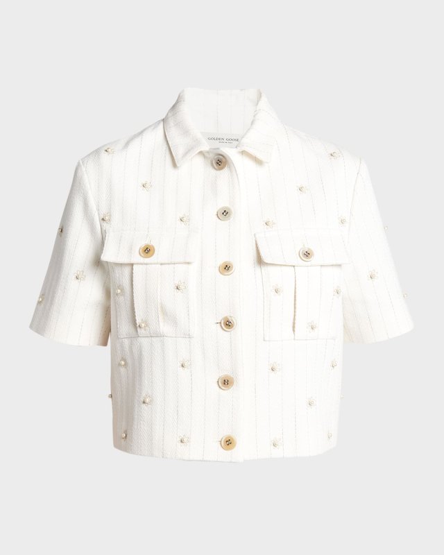 Journey Leandra Embellished Short-Sleeve Safari Jacket