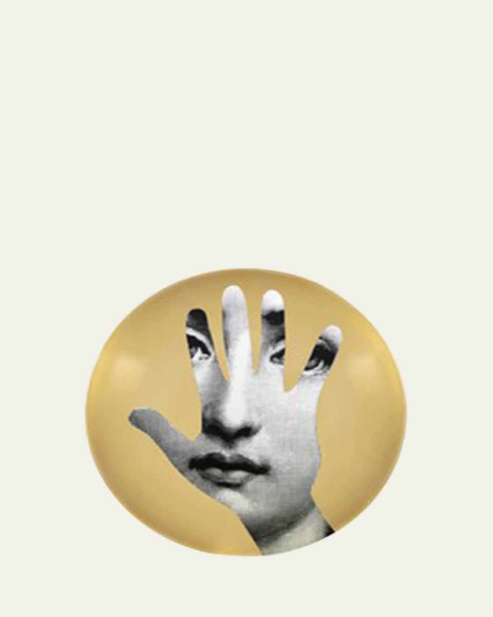 Tema E Variazioni n. 15 Face in Hand Gold Wall Plate