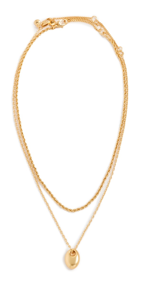 Madewell Pebble Necklace Pack Pale Gold