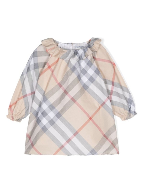 check-pattern dress set