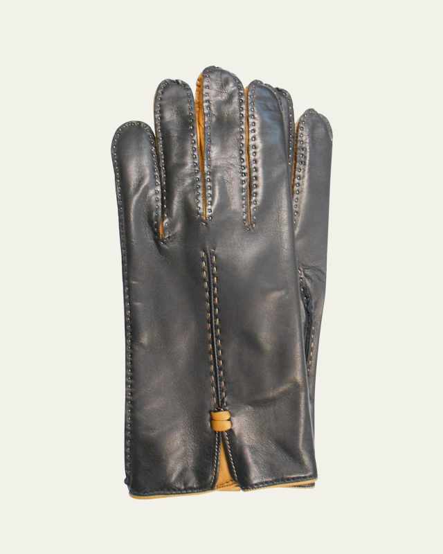 Two-Tone Napa Leather Gloves