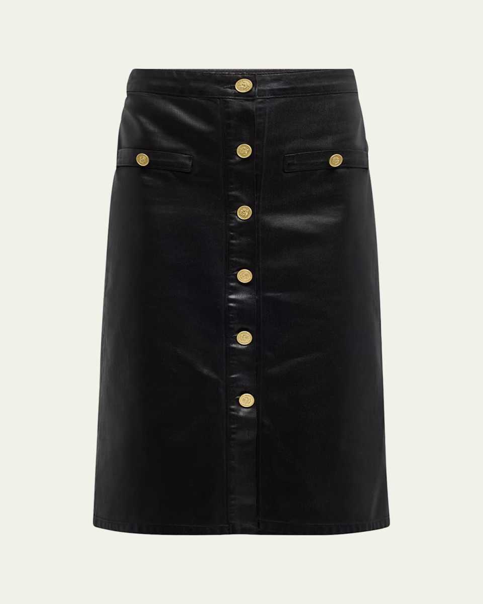 Exclusive Landry Button-Front Midi Skirt