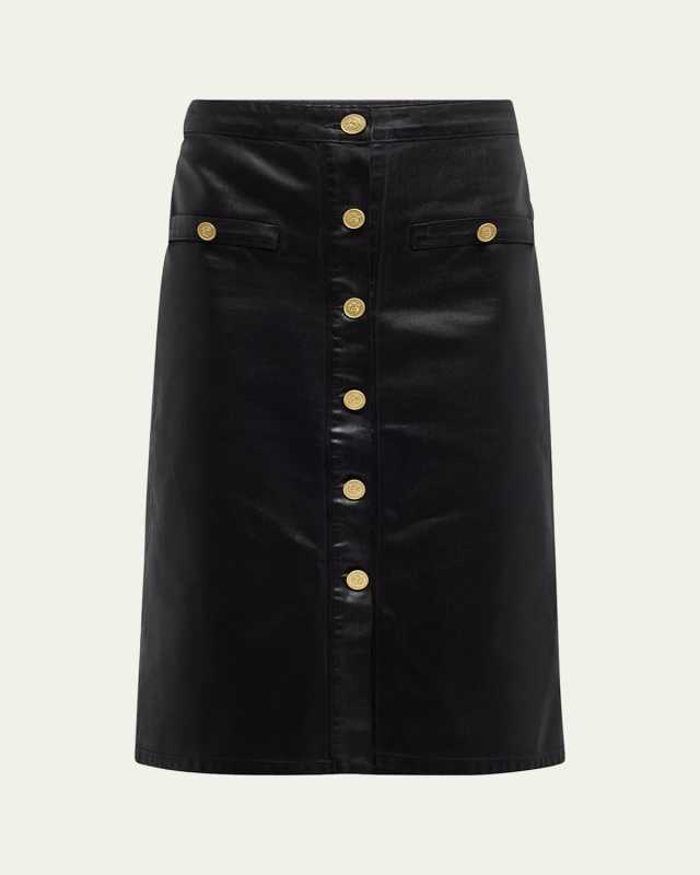 Exclusive Landry Button-Front Midi Skirt