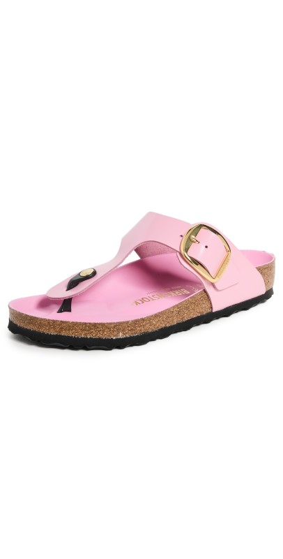 Birkenstock Gizeh Big Buckle High Shine Sandals Fondant Pink