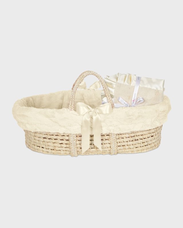 Ivory Receiving Blanket And Basket Set