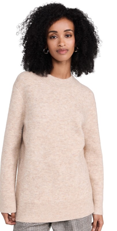 Vince Textured Soft Sculpt Crew Neck H Wheat Cream