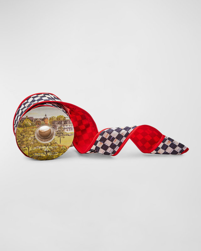 Courtly Check Red Back 2.5" Ribbon