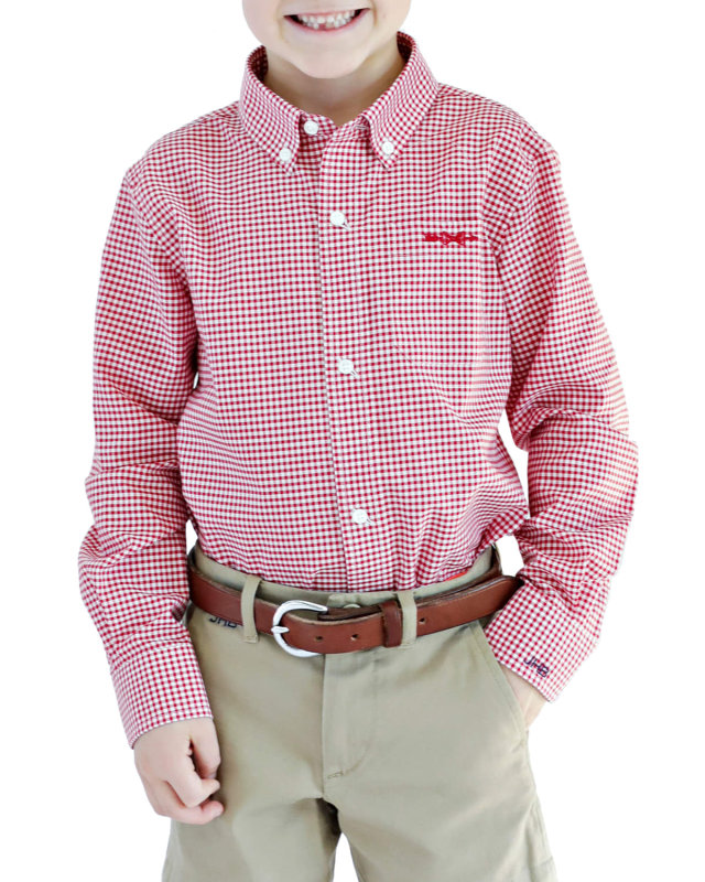 Gingham Shirt - Monogram Option, Size 4/5-18