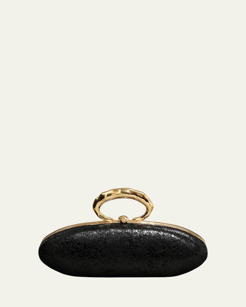 Molten Gold Bullet Minaudiere - Black