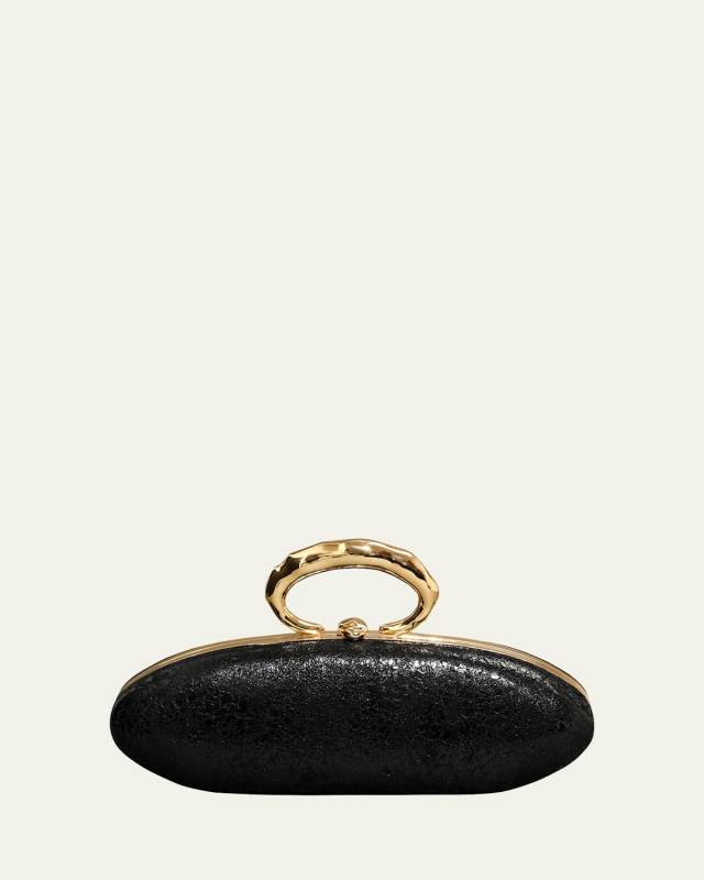 Molten Gold Bullet Minaudiere - Black