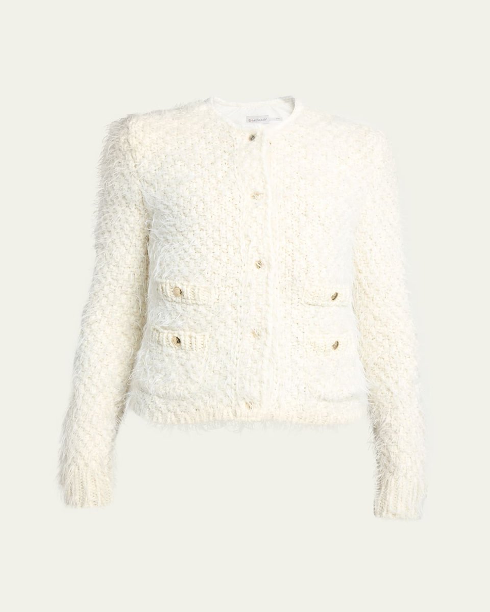 Padded Heavy-Knit Cardigan