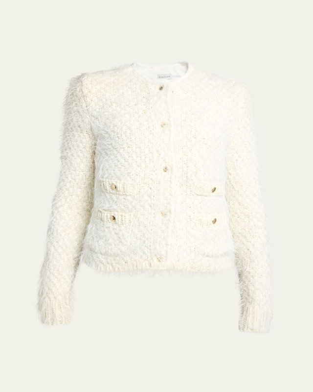 Padded Heavy-Knit Cardigan