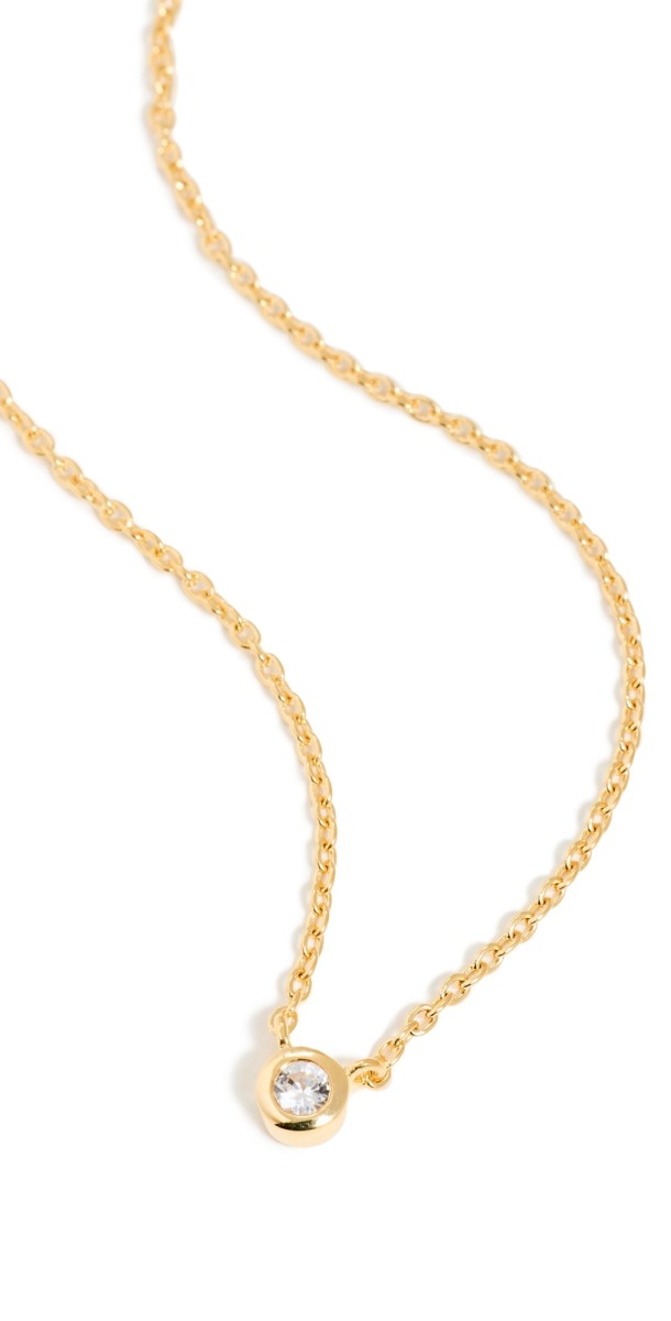 Madewell Tennis Station Necklace Pale Gold