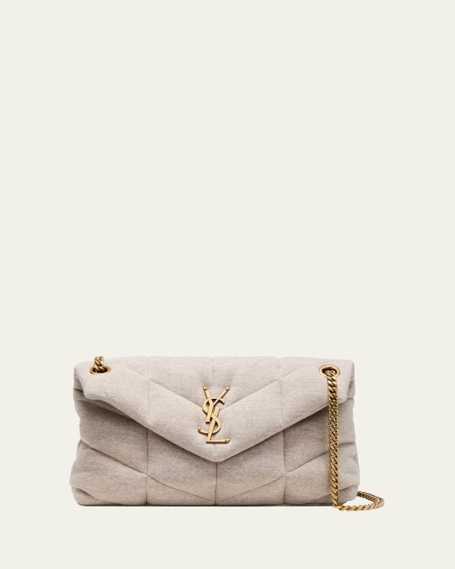 Loulou Small YSL Shoulder Bag in Puffer Quilted Wool