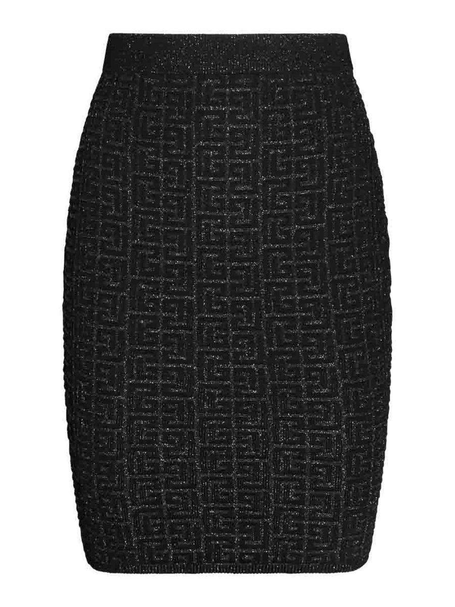 Balmain Jupe Midi - Noir
