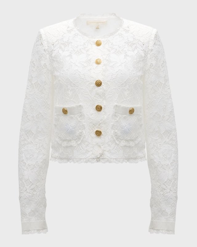 Richard Cropped Floral Lace Jacket