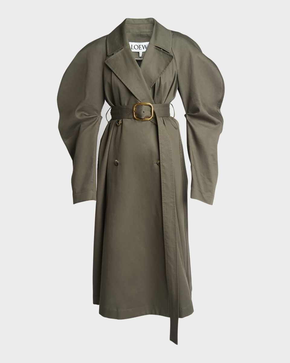 Circle Trench Coat with Belted Waist