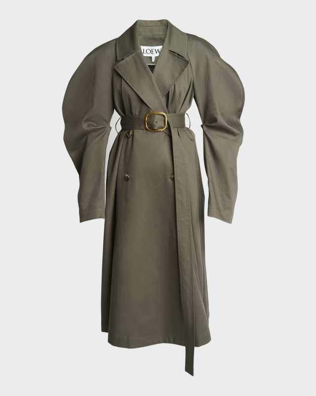 Circle Trench Coat with Belted Waist