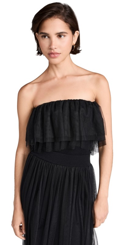 Autumn Cashmere Tulle Tube Top Black
