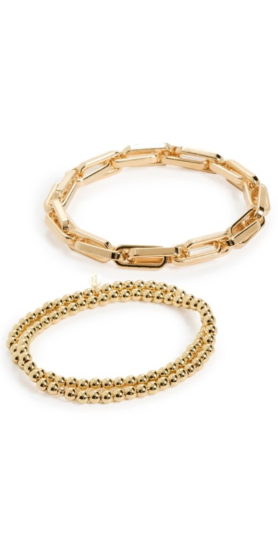 SHASHI Link Chain Bracelet Set Gold