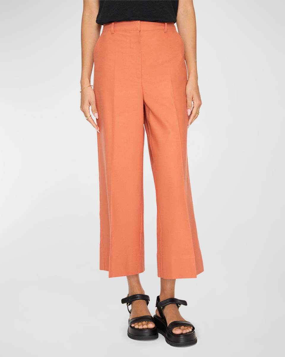 Lena High-Rise Cropped Wide-Leg Pants