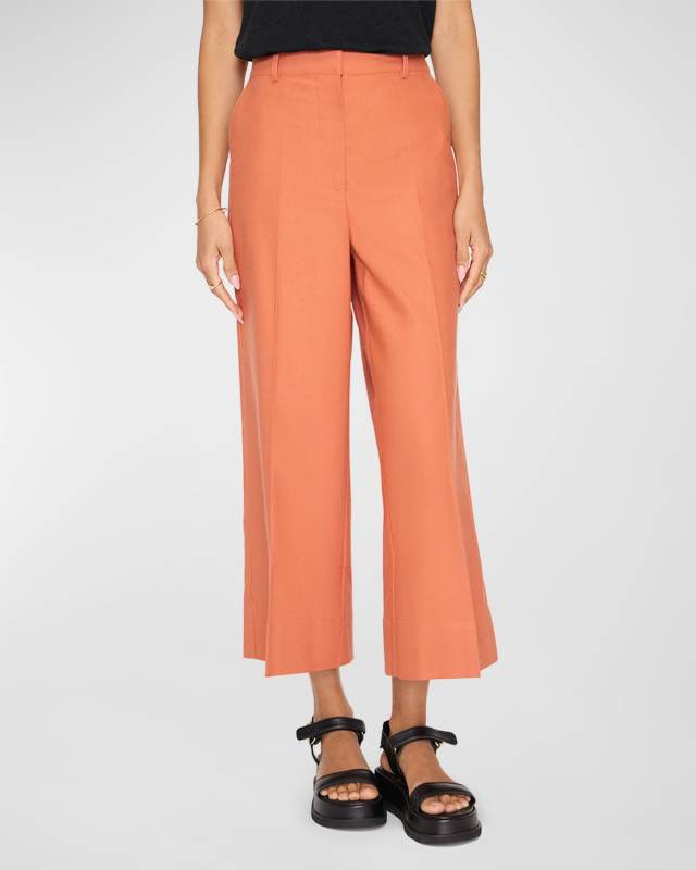 Lena High-Rise Cropped Wide-Leg Pants