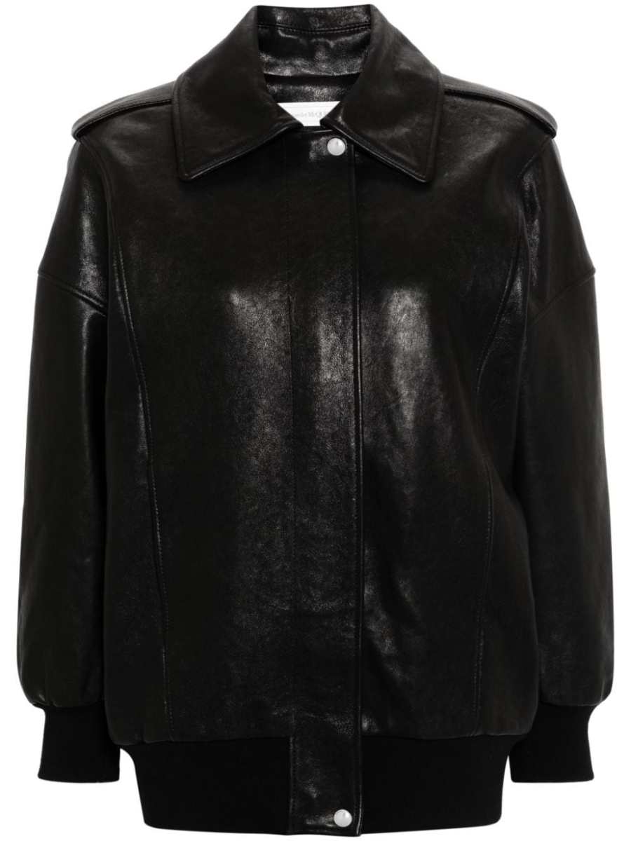 leather bomber jacket