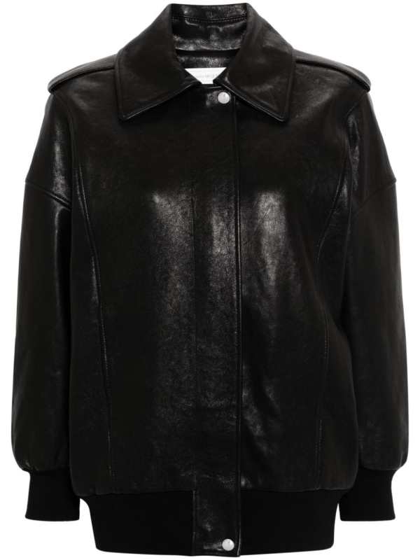leather bomber jacket