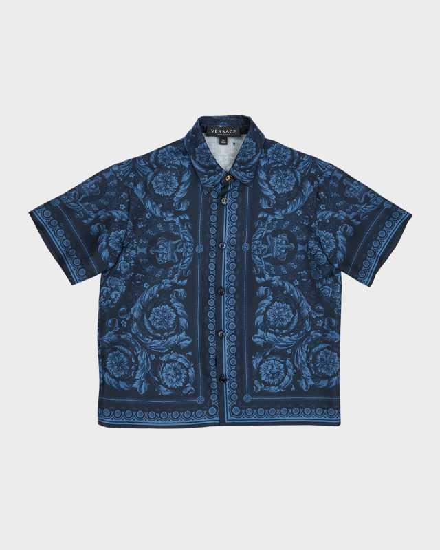 Boy's Barocco Foulard-Print Short-Sleeve Shirt, Size 4-6