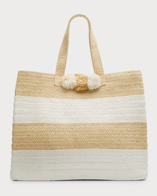 Bahama Mama Striped Straw Tote Bag