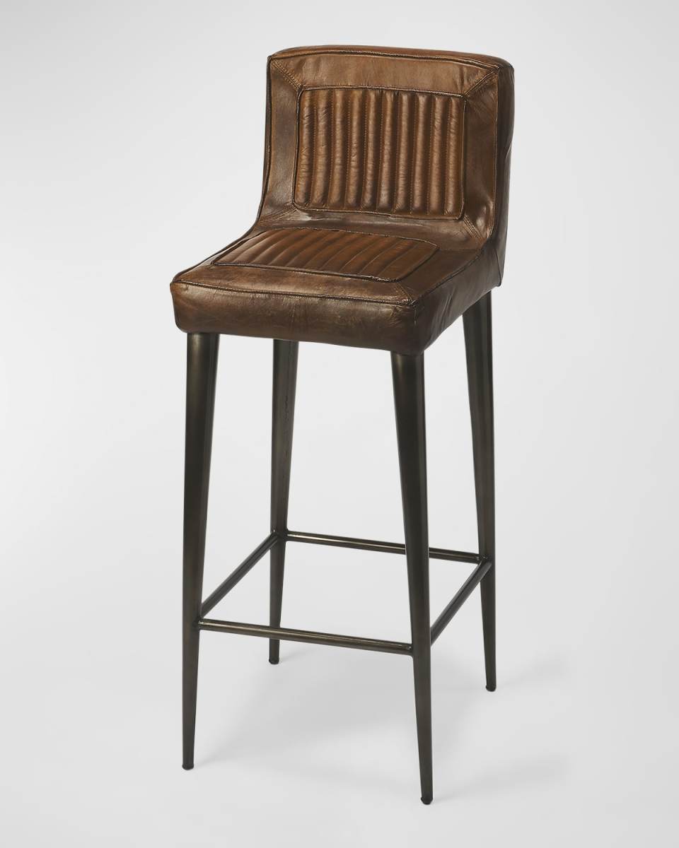 Jester Leather Bar Stool, 32"