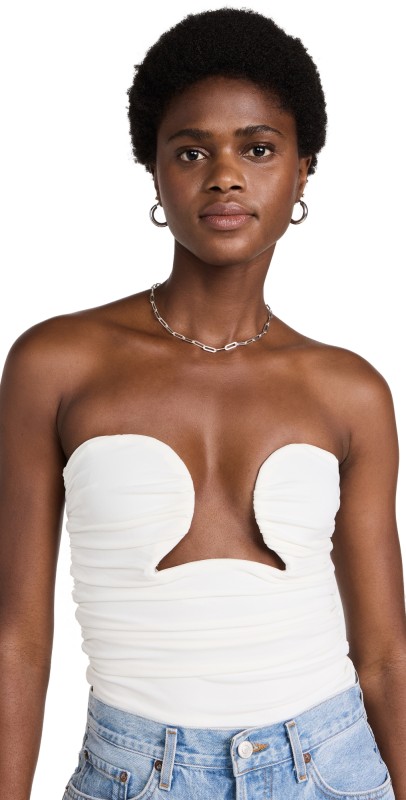Pixie Market Dominique Wire Bustier Top White