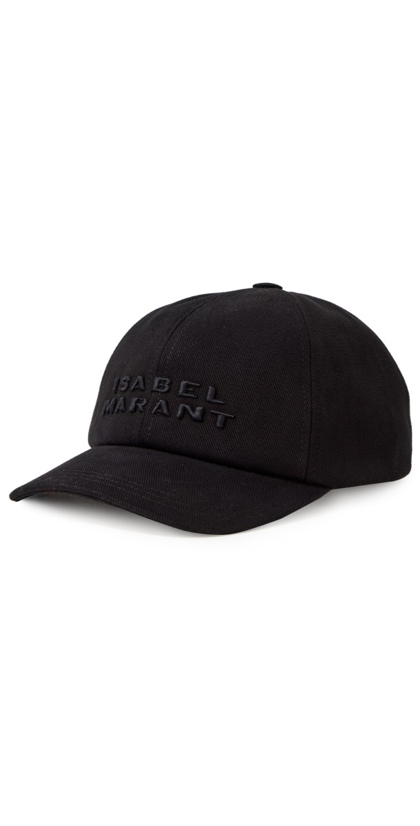Isabel Marant Tyron Logo Canvas Baseball Cap Black/Black