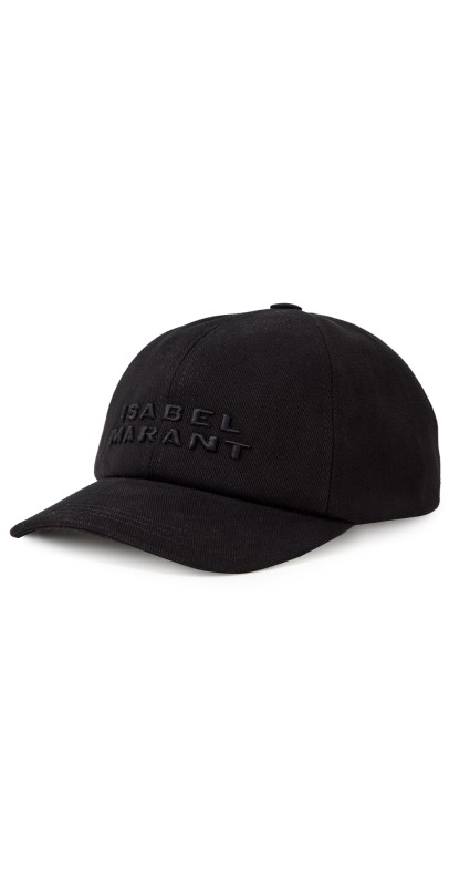 Isabel Marant Tyron Logo Canvas Baseball Cap Black/Black