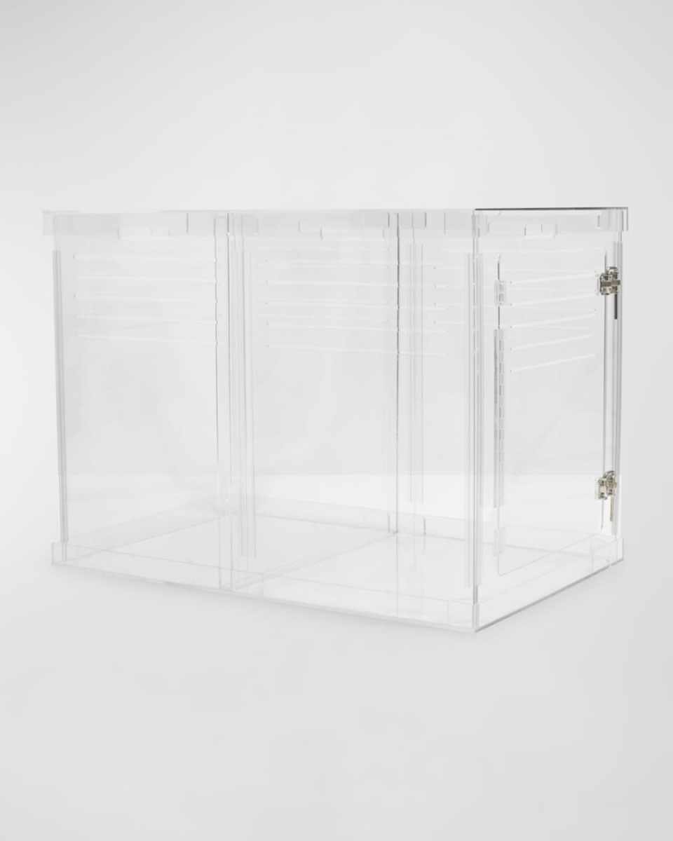 Large Clear View Pet Crate with Silver Latches