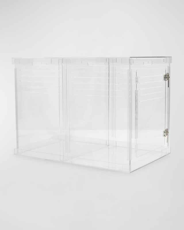 Large Clear View Pet Crate with Silver Latches