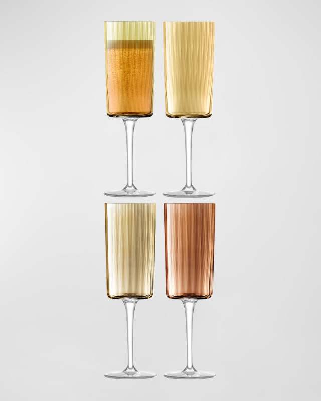 Gems Champagne Flutes, Set of 4
