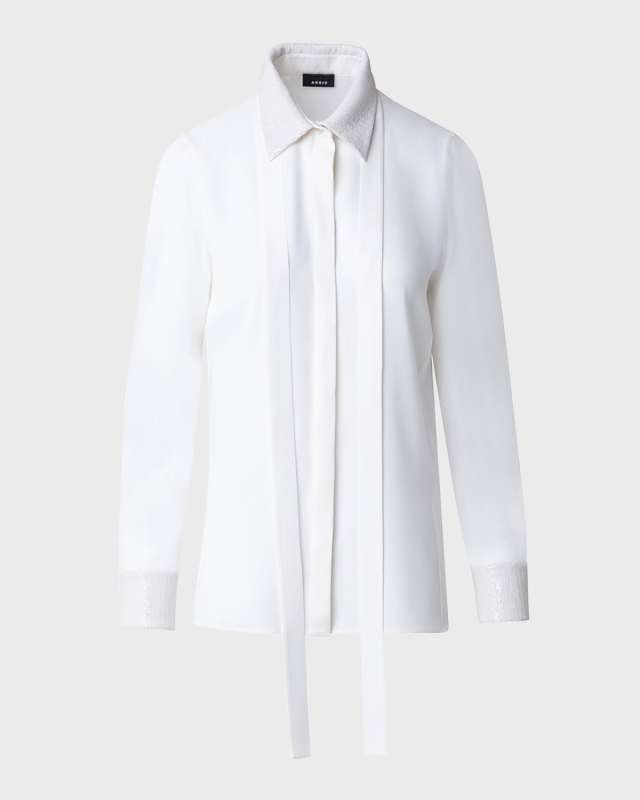 Neck Scarf Poplin Tunic Blouse