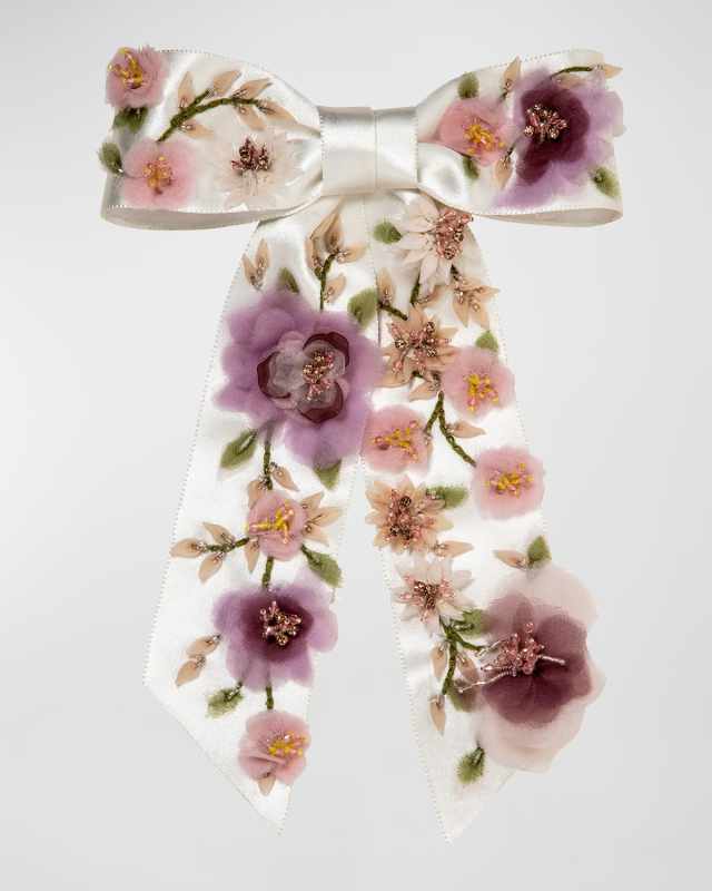 Krista Floral Bow Barrette