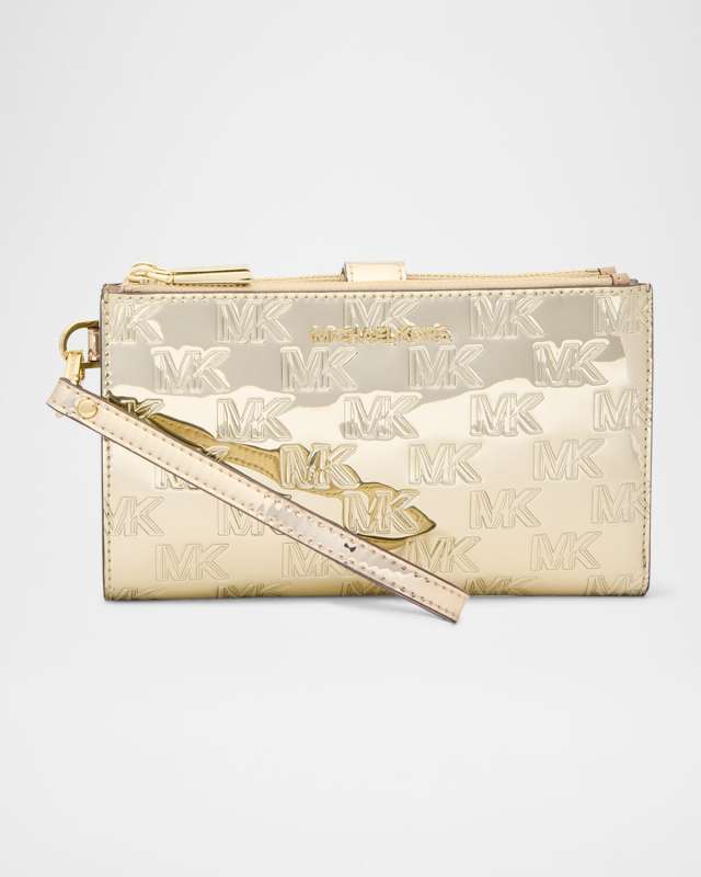 Jet Set Monogram Metallic Wristlet