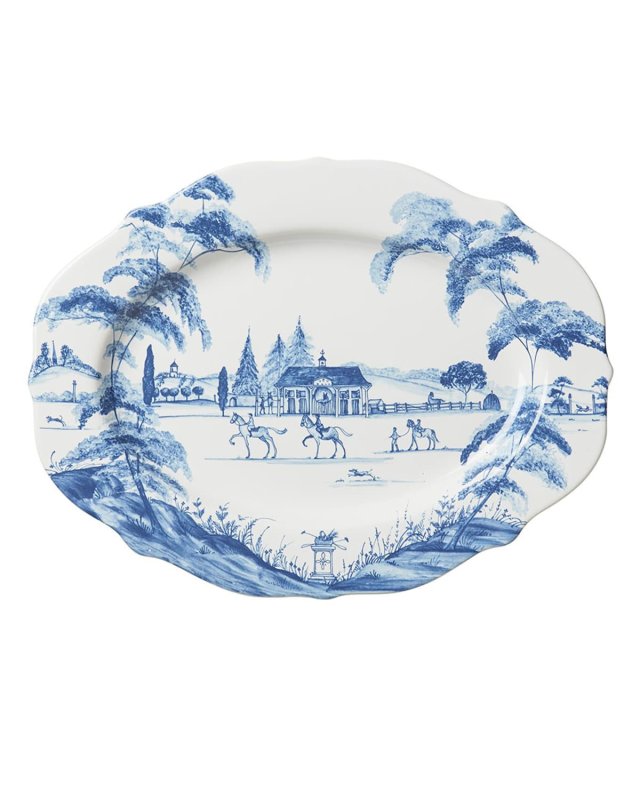 Country Estate Delft Blue Oval Platter
