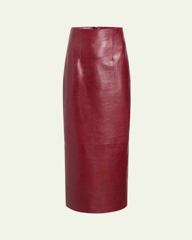 Loxley Long Leather Pencil Skirt