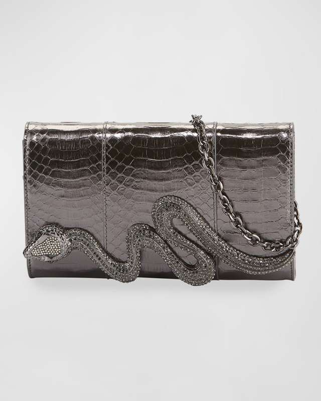 Serpent Snakeskin Clutch Bag