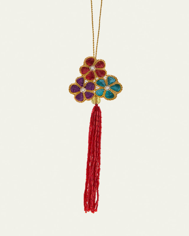 Flower Beaded Tassel Ornament