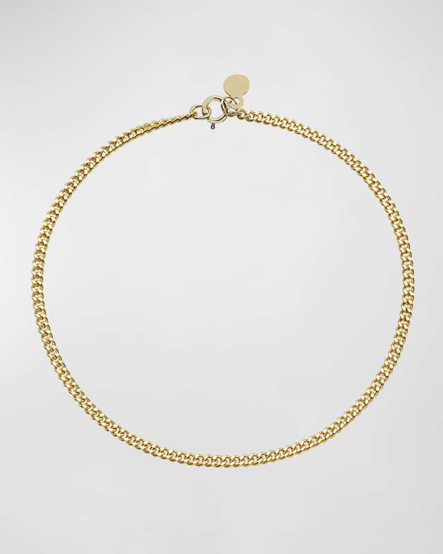 14K Gold Small Curb Link Chain Bracelet