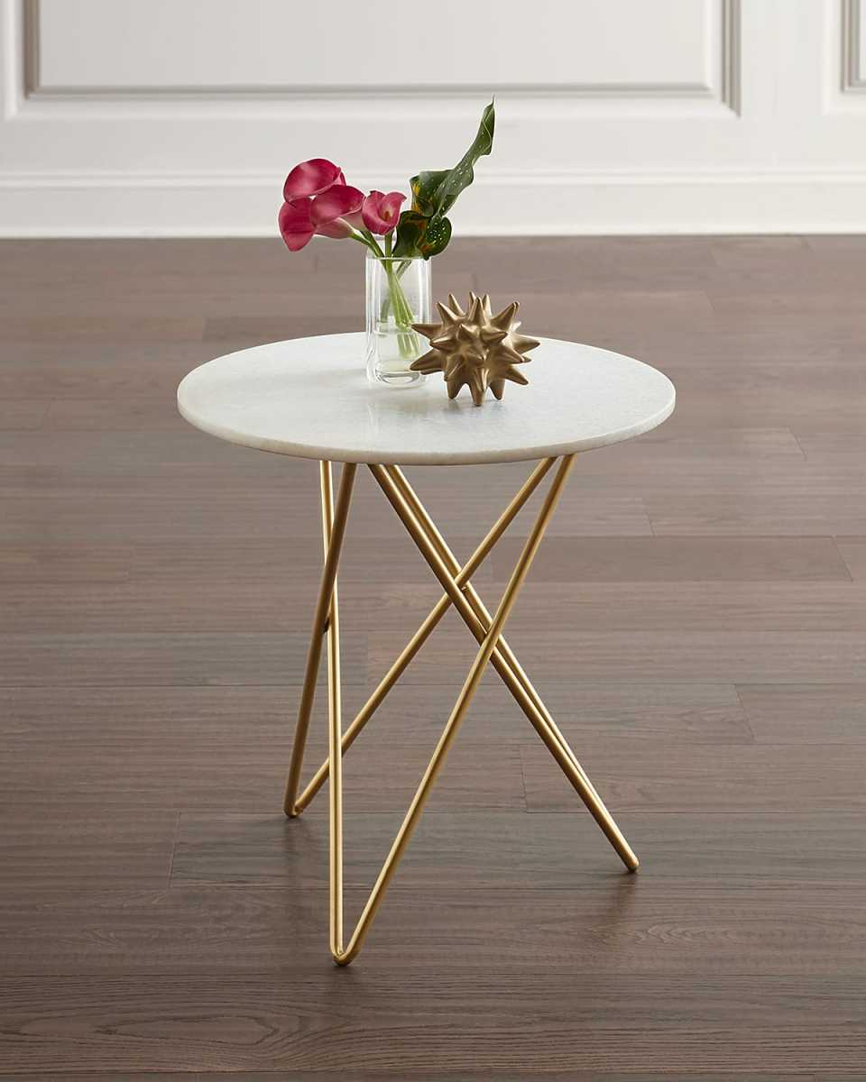Galaxy White Marble Accent Table
